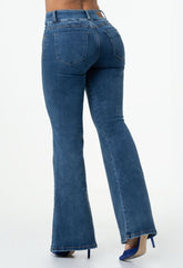 LOWLA - 214131 - High-Waisted Colombian Women's Jeans – Wide-Leg WonderStretch Design